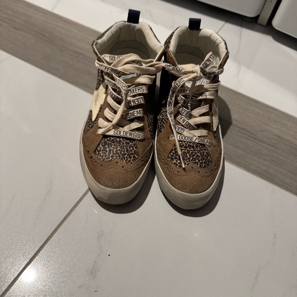  Tan and Leopard Kids Sneakers